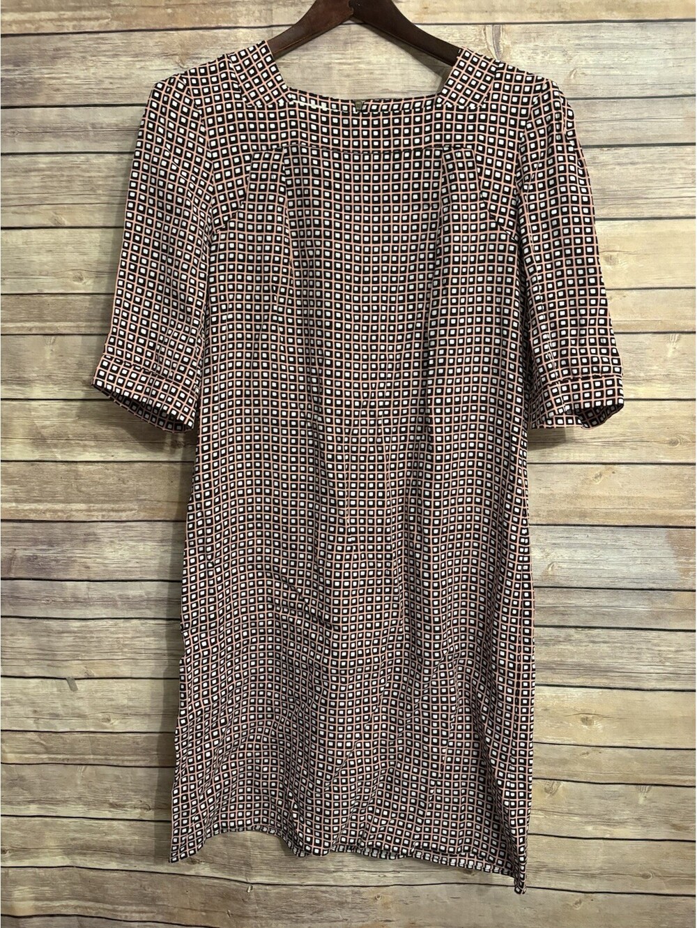 MARNI Womens Size 44 Shift Dress 100% Viscose Geometric Short Sleeve